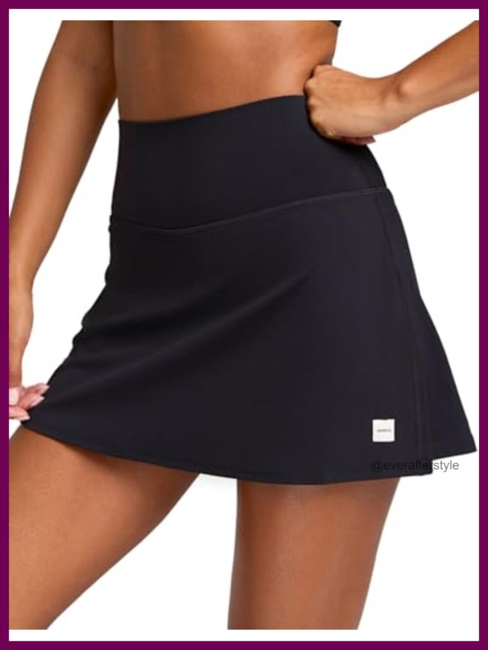 High Waisted Tennis Skort with Pockets 4-Way Stretch Nylon Lycra
